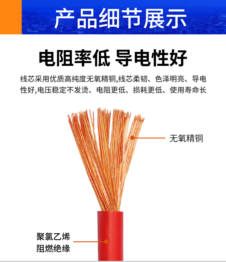 RV单芯多股硅胶线特软电线高温线耐高温纯无氧铜电子线地缆工程线详情4