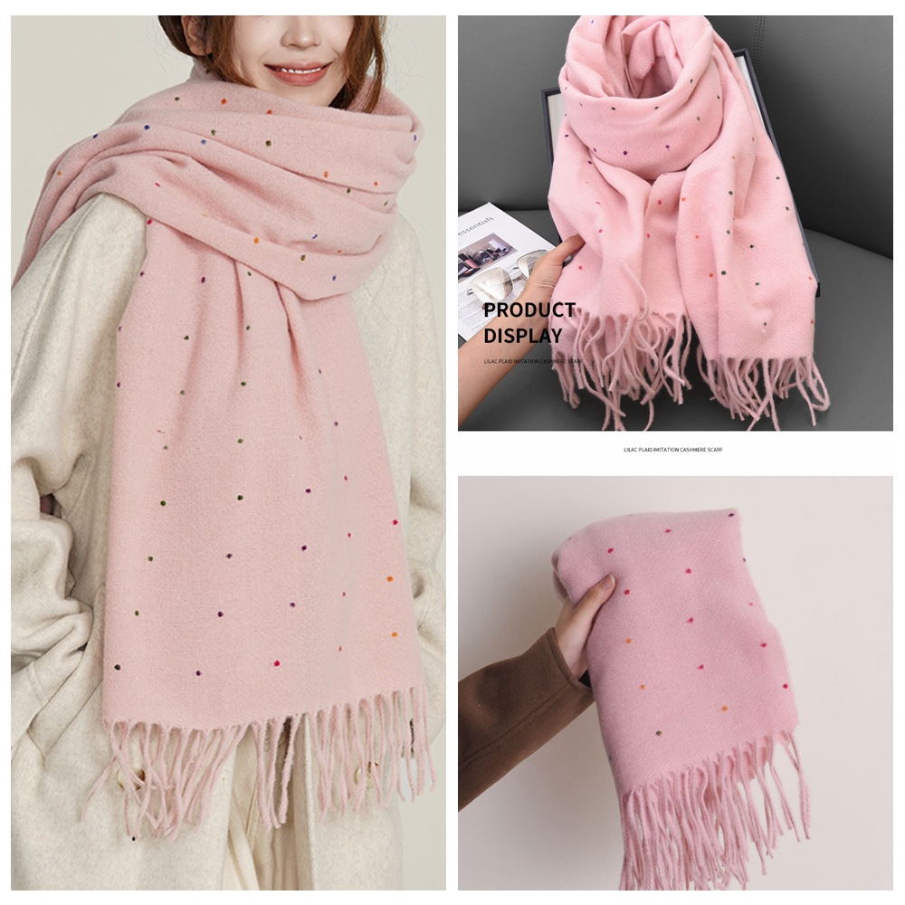 新款秋冬季围巾高级感仿羊绒百搭针织披肩韩版纯色保暖围巾情侣详情8