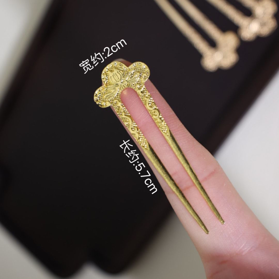 宫廷花纹合金u型汉服小发簪国风妆点发饰简约古风u钗百搭唐风头饰详情2