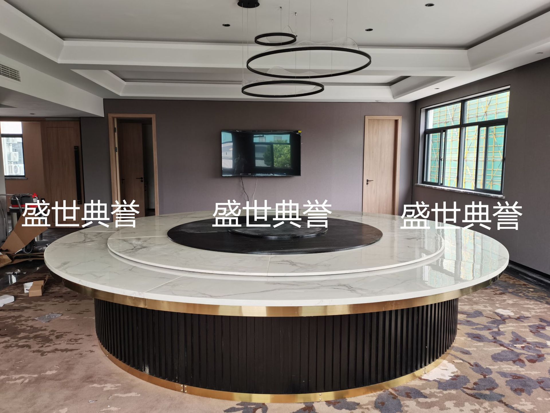 Electric round table, seafood restaurant, private room, marble electric table, high-end club, 20-person table at Shaoyang International Hotel pic 9