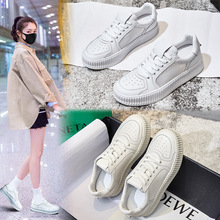 2024夏季新款女士真皮包头罗马凉鞋女休闲厚底猪笼鞋时尚编织女鞋详情45