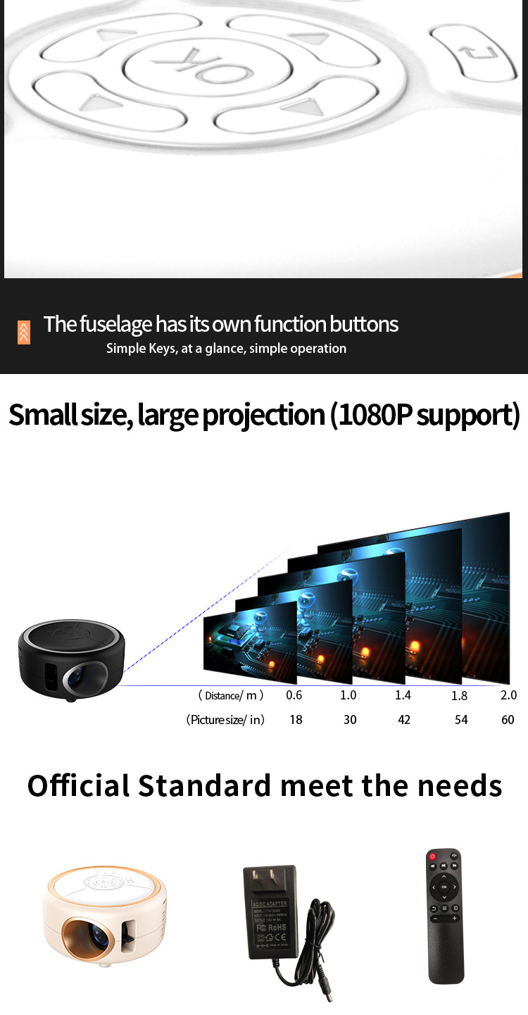 New upgraded portable projector for cross-border e-commerce, mini projector for foreign trade pic 13