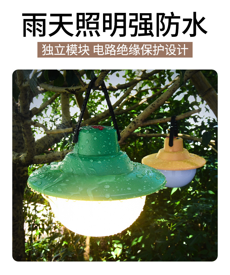New type of bulb camping lamp, flying saucer bulb camping lamp, spherical camping lamp, straw hat camping lamp, bulb outdoor lamp pic 7