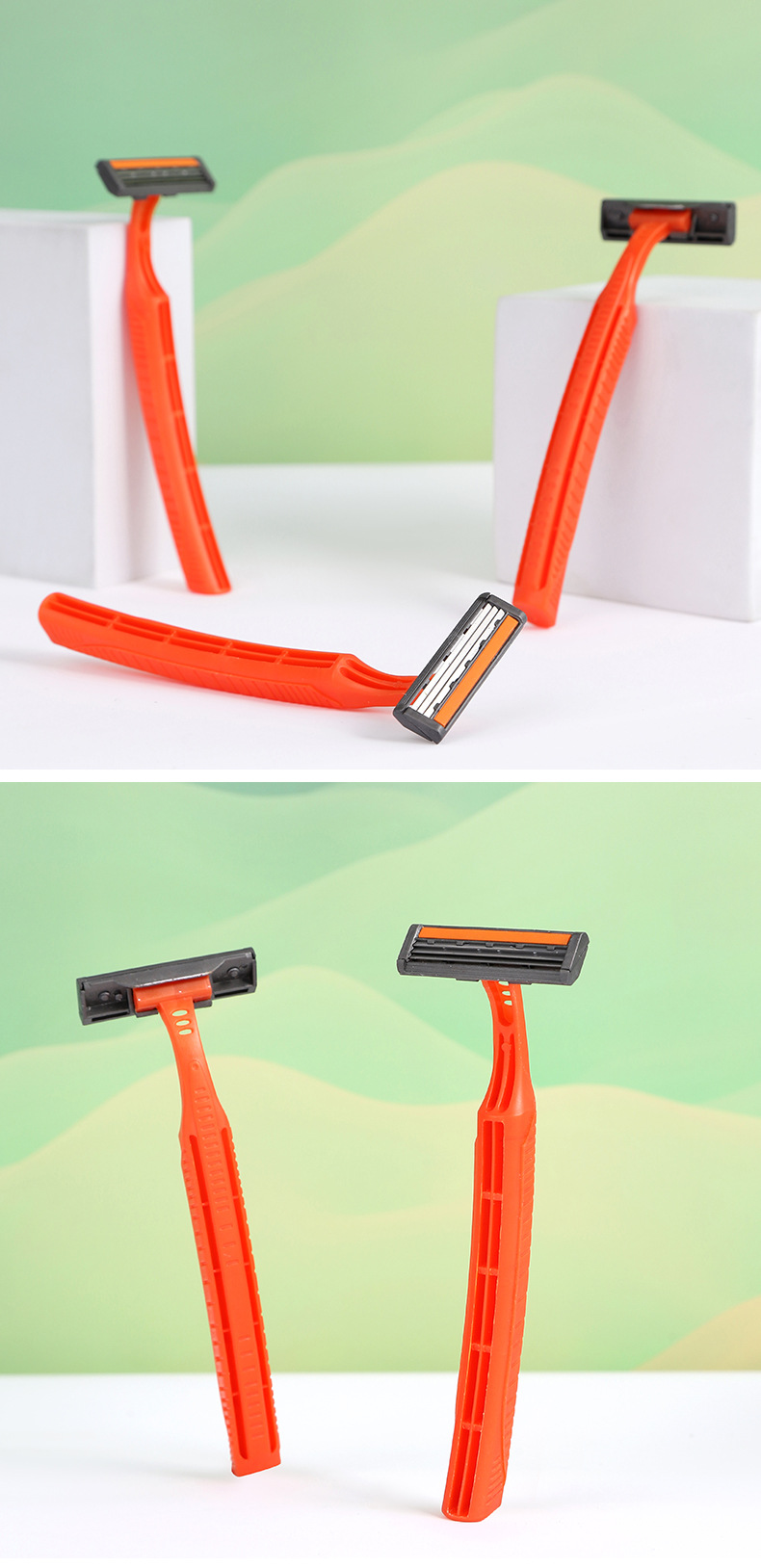 MTC12把装手动刮毛刀三层手动剃须刀男士三层刀头刮胡刀旅游装刀头详情8