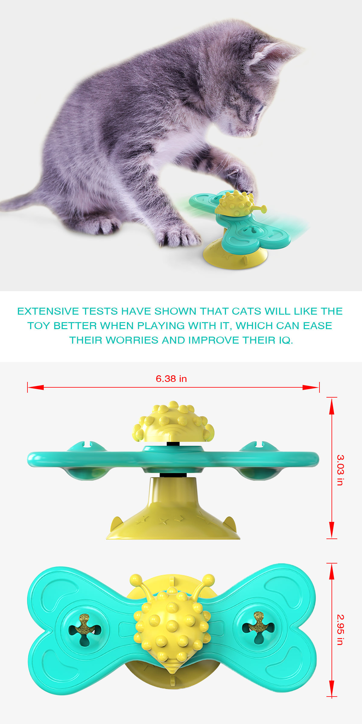 Pet supplies: Cross-border cat-fighting cat toys, mint windmill wheel, cat toys pic 2