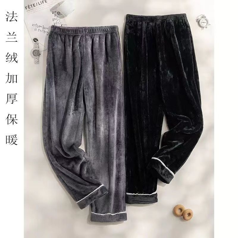 2条装加厚睡裤男法兰绒男士秋冬暖暖裤珊瑚绒大码家居保暖裤外穿详情14