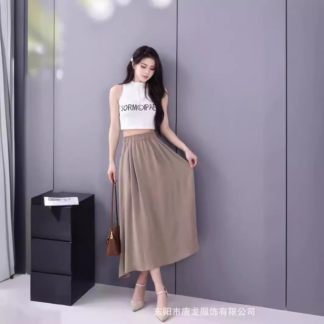 高级感白色奶芙裤醋酸山本裤女春夏奶油日系慵懒休闲阔腿裤拖地裤详情4