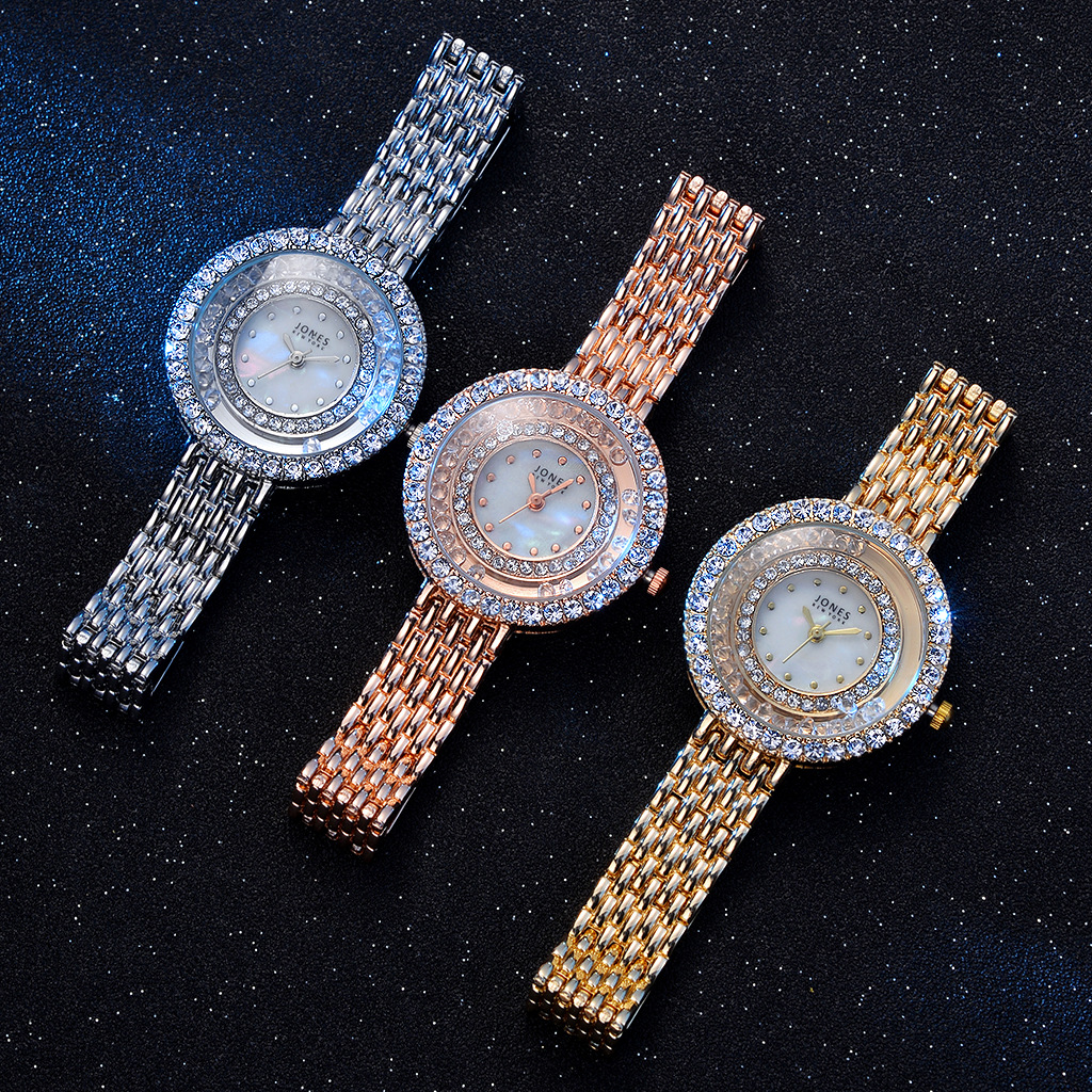 Aliexpress best-selling alloy steel mesh strap diamond-encrusted versatile watch, fashionable starry sky water diamond casual wristwatch pic 10