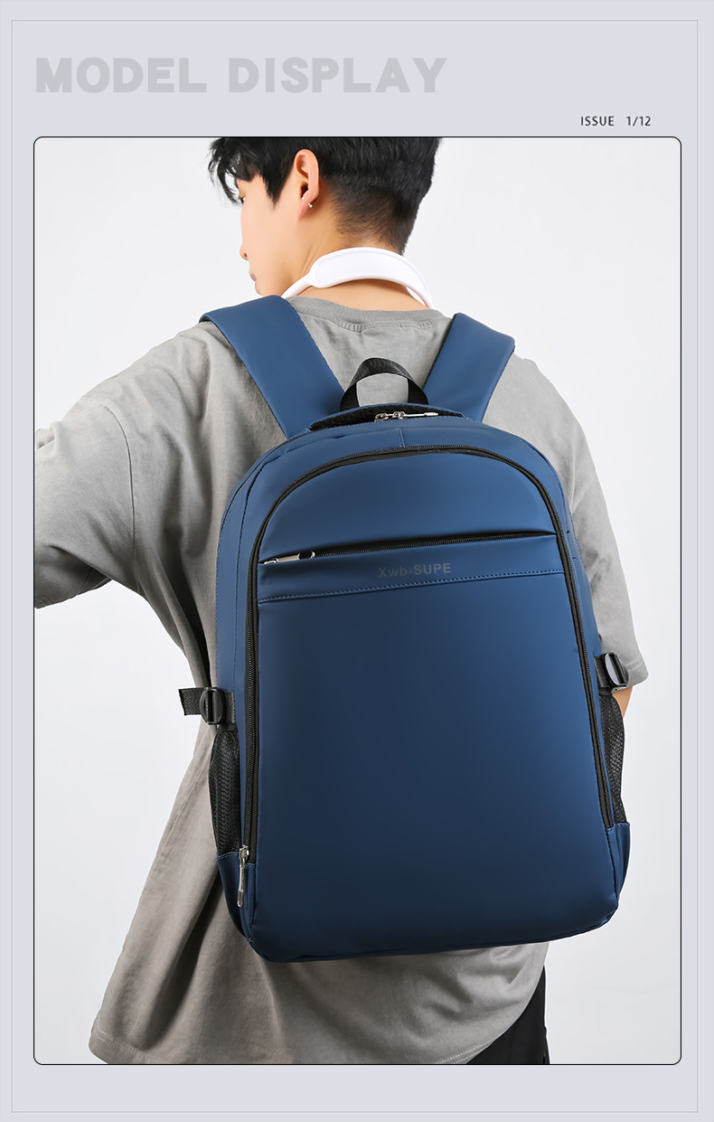 批发跨境双肩包印字书包防泼水旅行包休闲韩版大容量商务电脑背包详情4