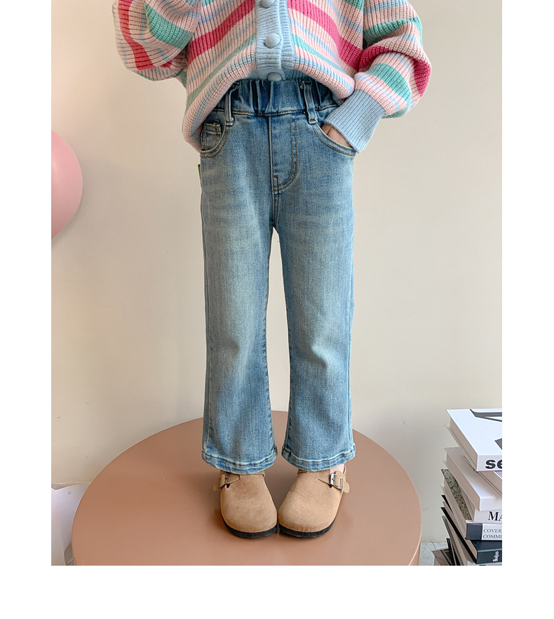 女童春装牛仔裤春秋款儿童春季喇叭裤2024新款女宝宝春款休闲裤子详情18