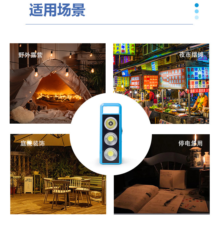 The HB7028 integrated solar lamp, portable household outdoor floodlight and searchlight, is a bestseller in cross-border foreign trade pic 6