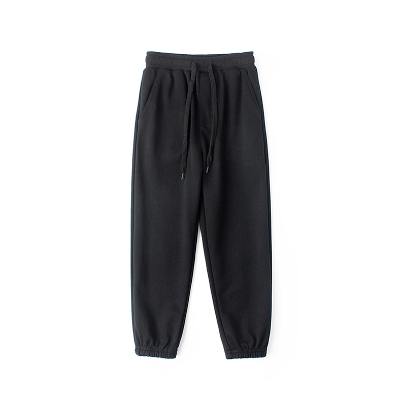 春季韩版新款男童运动长裤 大童纯色加厚毛圈卫裤女童裤子批发详情35