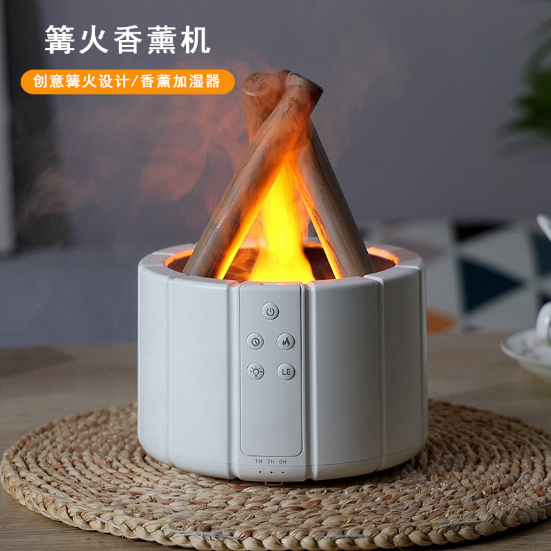 Cross-border 2024 New creative simulation flame aroma diffuser, aroma diffuser for home, office and desktop flame humidifier pic 4