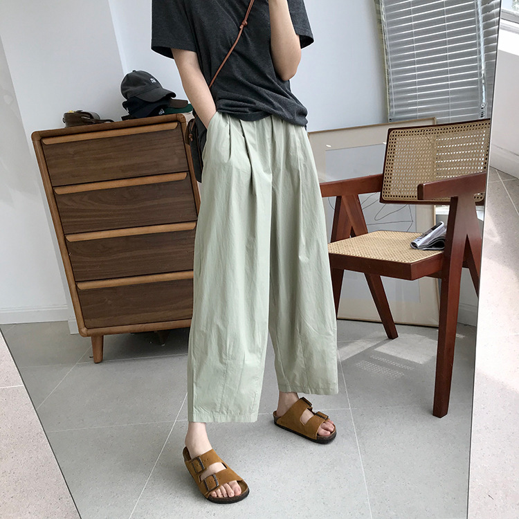 巨百搭轻薄透气酵洗棉小个子奶奶裤九分宽松显瘦休闲裤女夏季薄款详情3