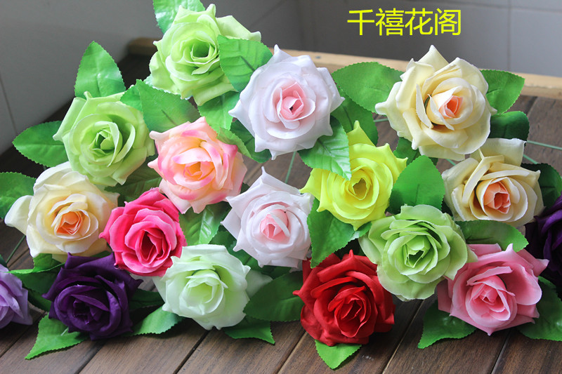 仿真花玫瑰花朵假花装饰仿真玫瑰花朵花球花墙插花花头材料绢花头详情72