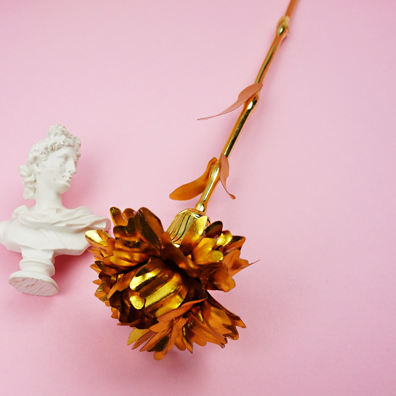 情人节24K彩金金箔玫瑰康乃馨 圣诞节玫瑰带礼盒活动赠品批发母亲节礼品详情14