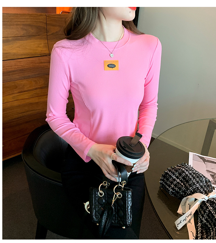 打底衫女内搭秋季2022年新款修身显瘦短款上衣洋气长袖打底小衫潮详情32