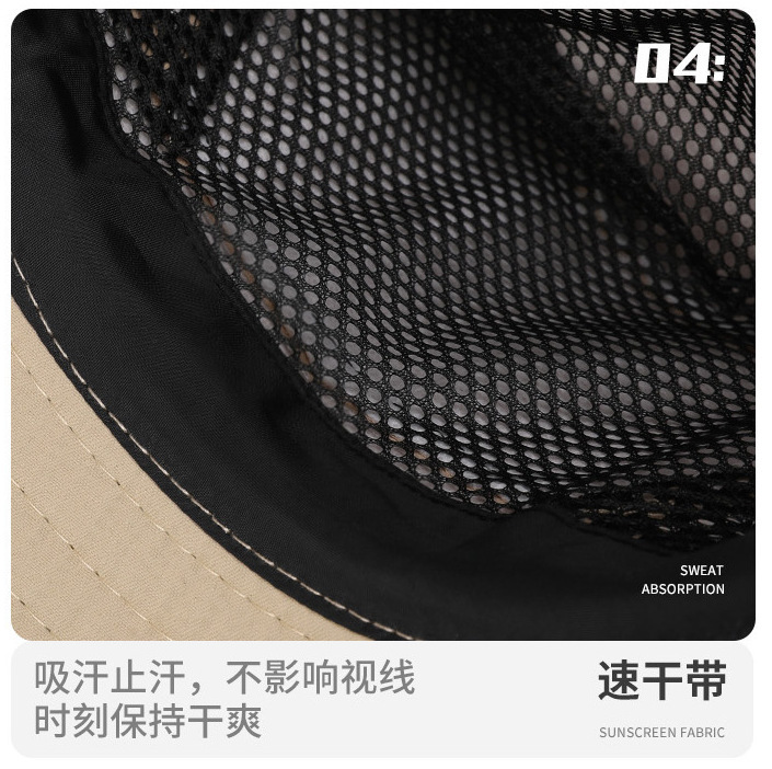 Custom-made sun hats with logos, fisherman hats for fishing, sun protection, breathability, outdoor large brims, cross-border mountaineering hats with logos pic 10