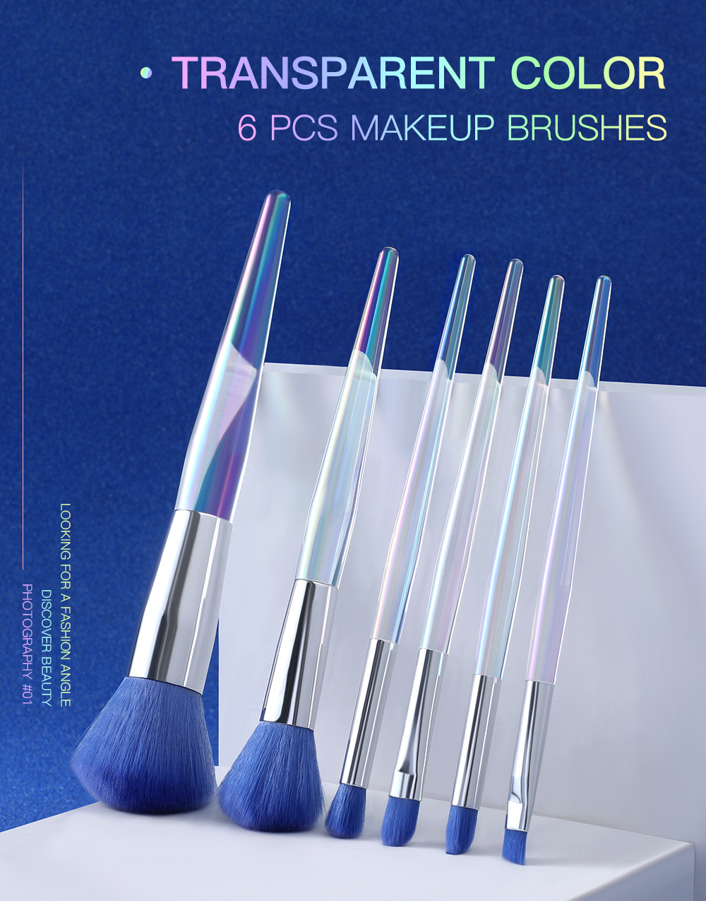 Nuevo 6pcs electrochapado mango de plástico cepillo de maquillaje cepillo de sombra de ojos cepillo de labios cepillo de cejas crossover fuente shanilak pic 2