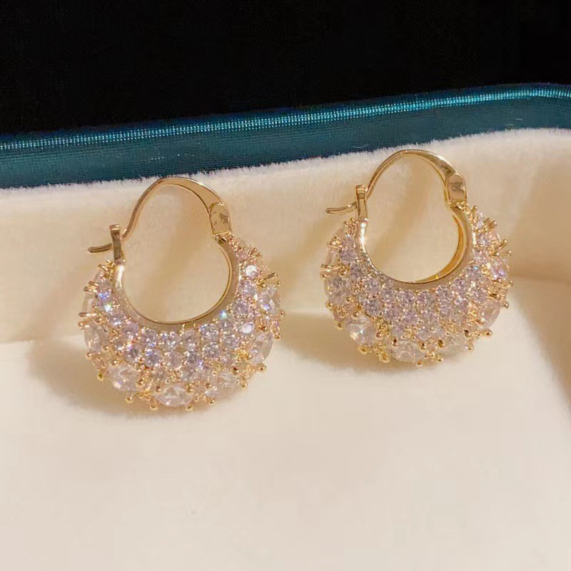 潮流水滴耳环女小众轻奢气质时尚感耳饰爆款铜镶锆石银针耳坠批发详情1