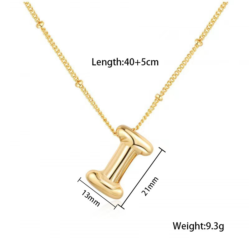 臻茫跨境钛钢网红爆款好看不锈钢项链常规派对气球字母吊坠项链女详情12