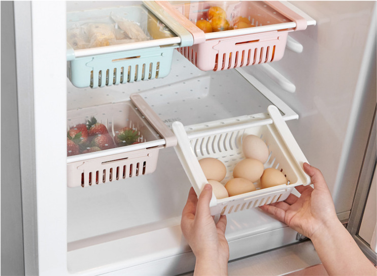 The refrigerator retractable storage basket can drain water for easy cleaning. The living room and bedroom can use storage baskets for cosmetics, stationery and sundries pic 38