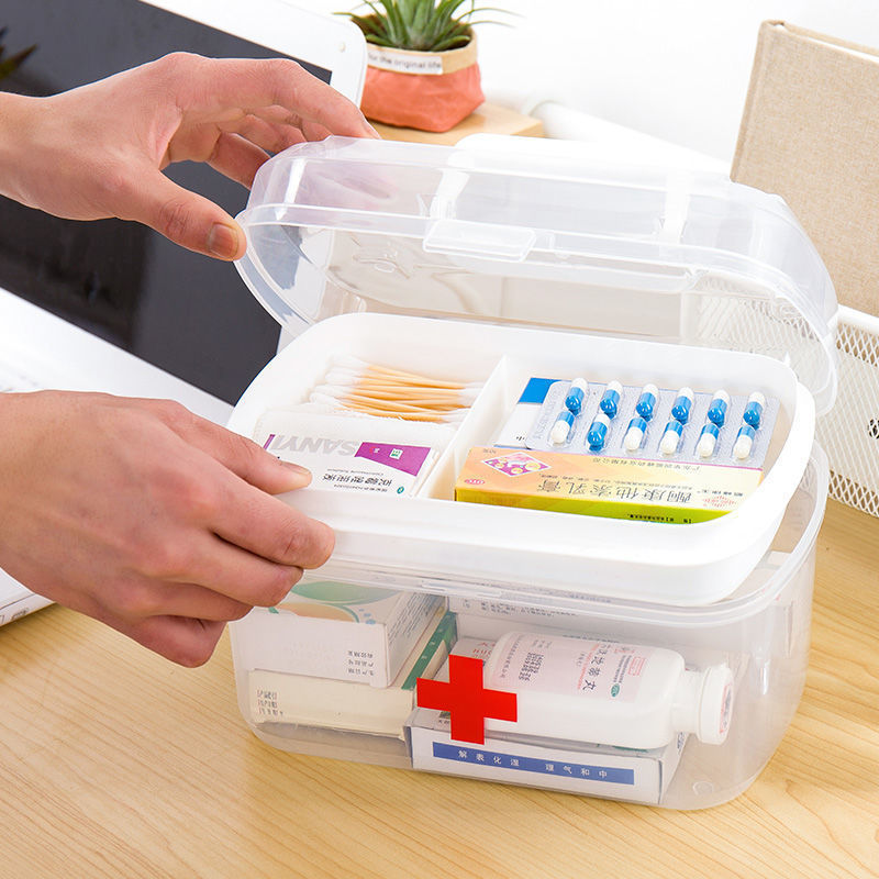 Household medicine classification storage box, medicine box, multi-layer large-capacity portable medical emergency standby medicine box, family size pic 15