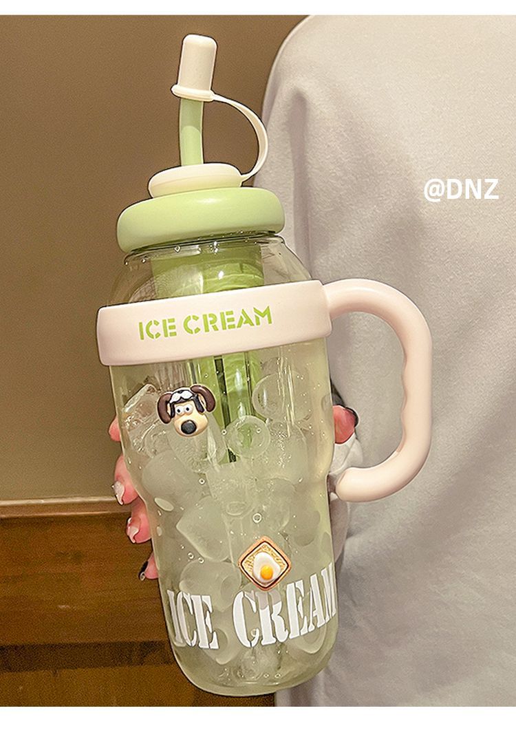 夏季高颜值女生巨无霸水杯顿顿桶奶茶杯可爱吸管大容量塑料水壶详情14
