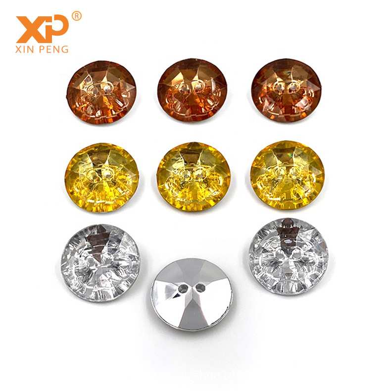 Factory wholesale sofa furniture decoration crystal two-eye transparent acrylic soft package sofa buttons in stock pic 7