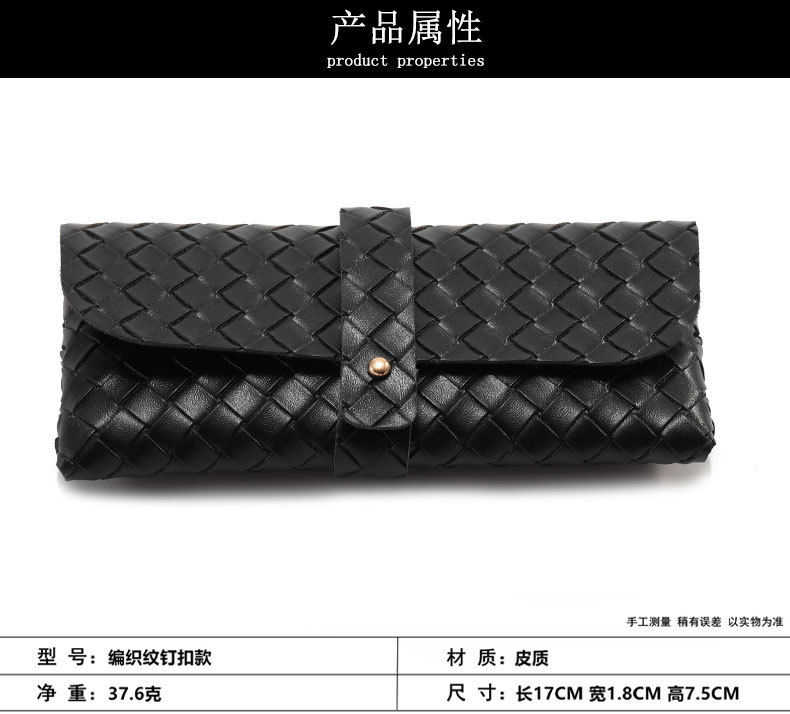 厂家批发PVC手工眼镜盒黑色皮质钉扣软包太阳镜墨镜盒可印logo详情10