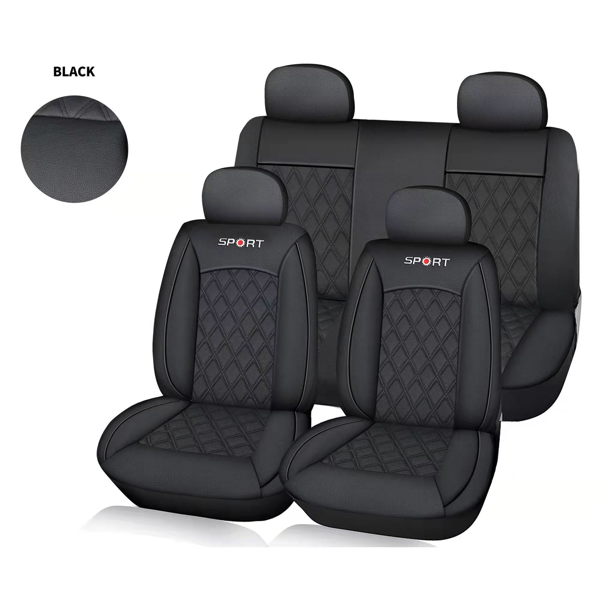 9-piece set of foreign trade car seat covers, fully covered with breathable polyester fabric strips, suitable for all five seats of the vehicle throughout the four seasons pic 4