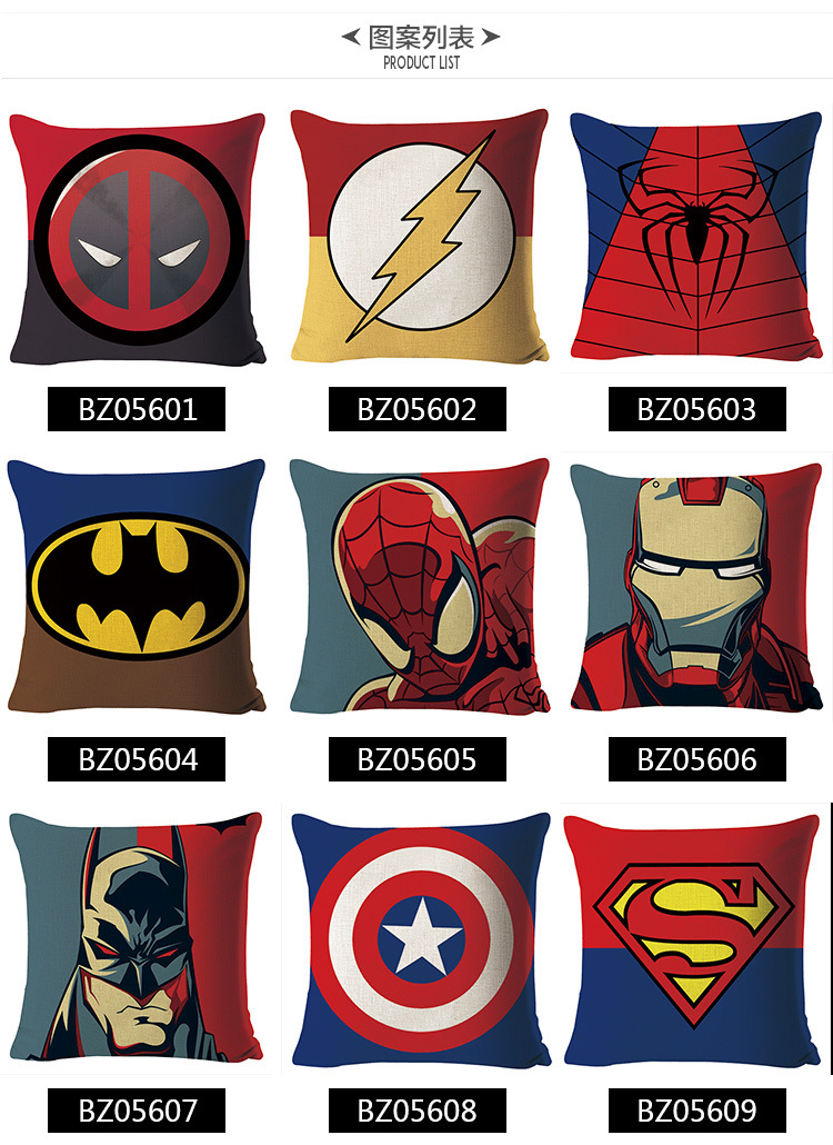 New linen custom-made pillowcases featuring superhero cushions, Captain America, and Iron Man, with pictures provided pic 13