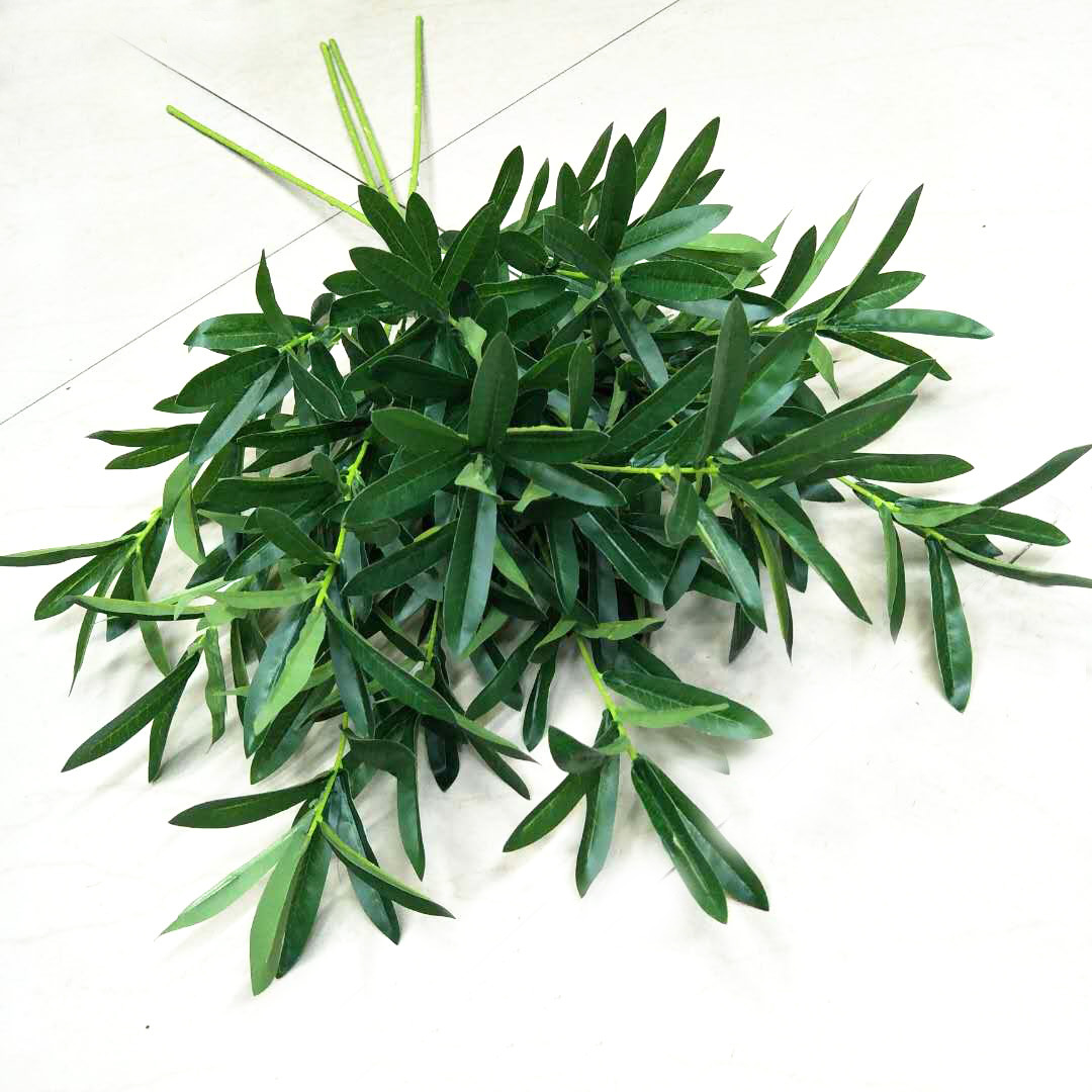 6-pronged olive branches, living room dining table, coffee table, vase, flower arrangement, wedding home flowers, wedding decoration, olive leaves pic 2