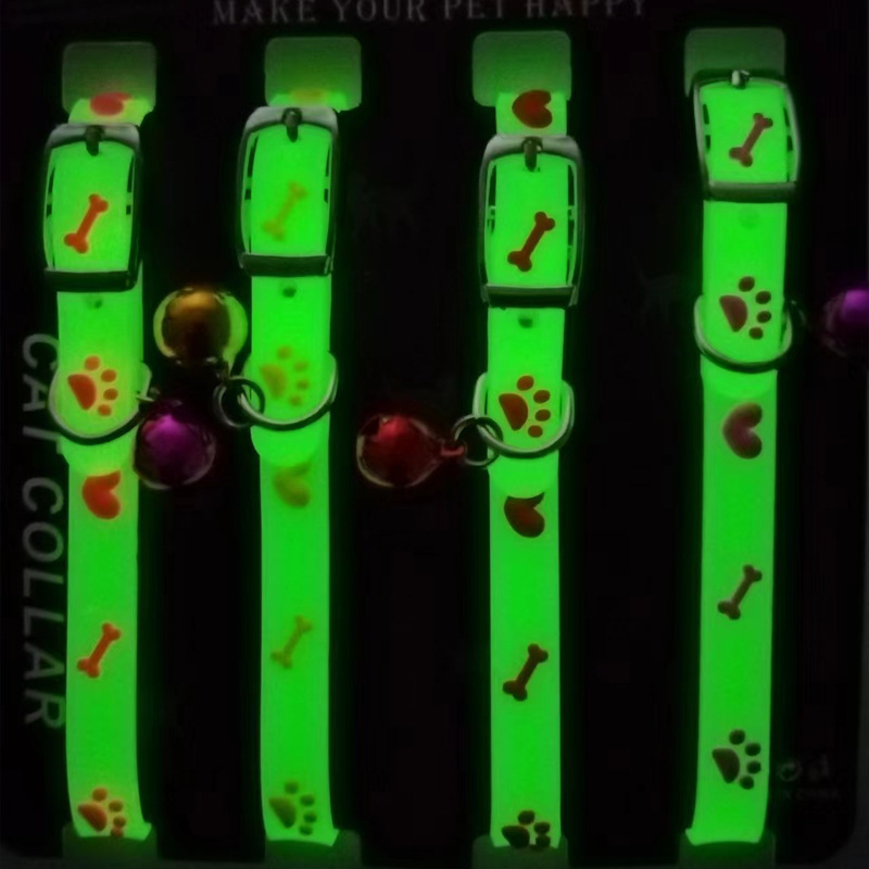 2022 nuevo collar de silicona fluorescente para gatos cachorros collar luminoso para perros cadena de gato luminoso pic 11