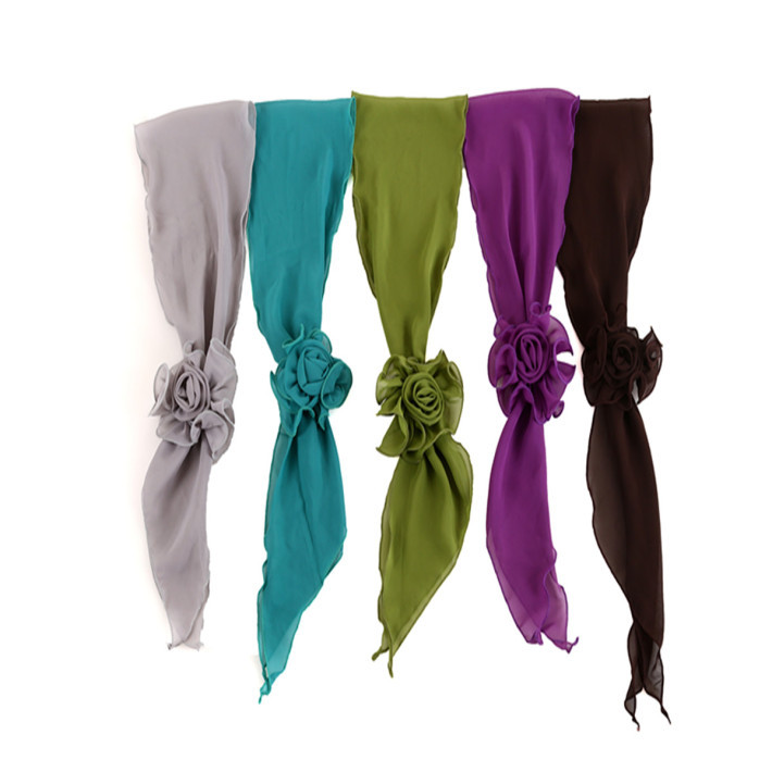 Four Seasons Korean classic monochrome lantern flower multi-functional fashionable silk scarf binding strap with rose and Jane Eyre Silk connection pic 7