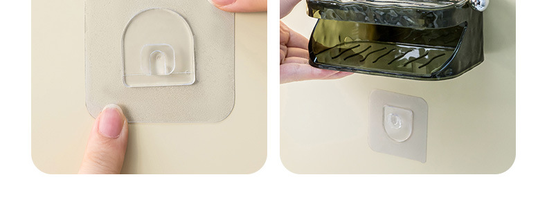 Light luxury water ripple soap box wall-mounted bathroom, double-layer soap box without drilling, home bathroom soap box storage rack pic 13