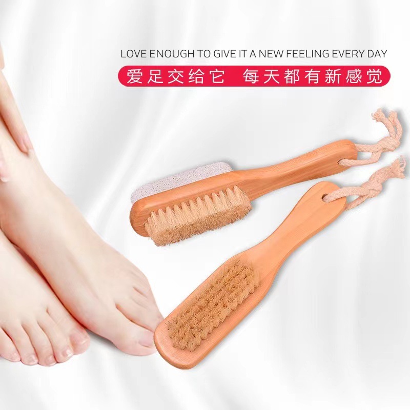 源头工厂猪鬃毛双面浮石刷挫脚板多功能足部清洁磨脚石轻松去老茧详情16