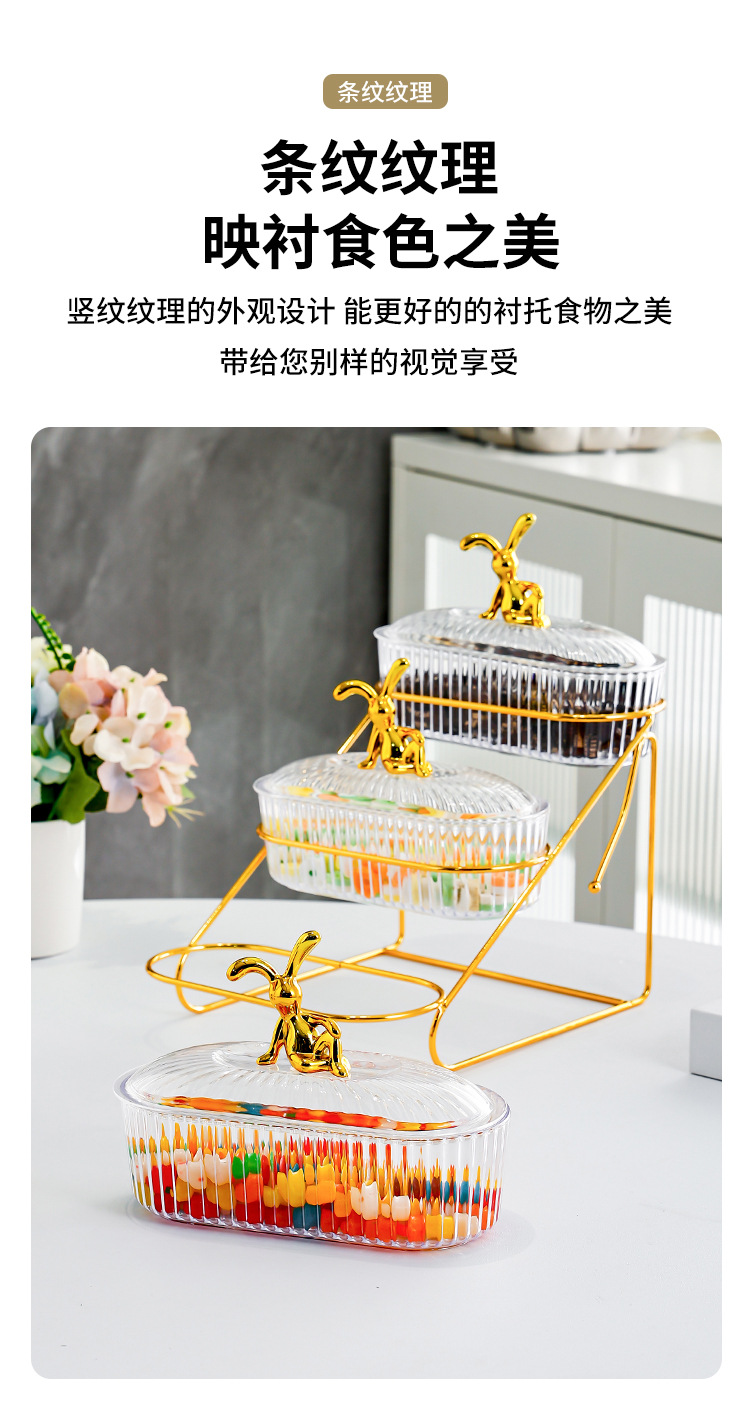 玻璃水果盘家用客厅坚果干果零食碟摆放盘新款分格下午茶点心盘子详情7