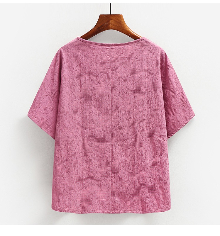 Summer clothing sets for middle-aged and elderly people, cotton and linen, short-sleeved for grandmothers and mothers, summer pure cotton T-shirts, clothes for the elderly and grandmothers pic 19