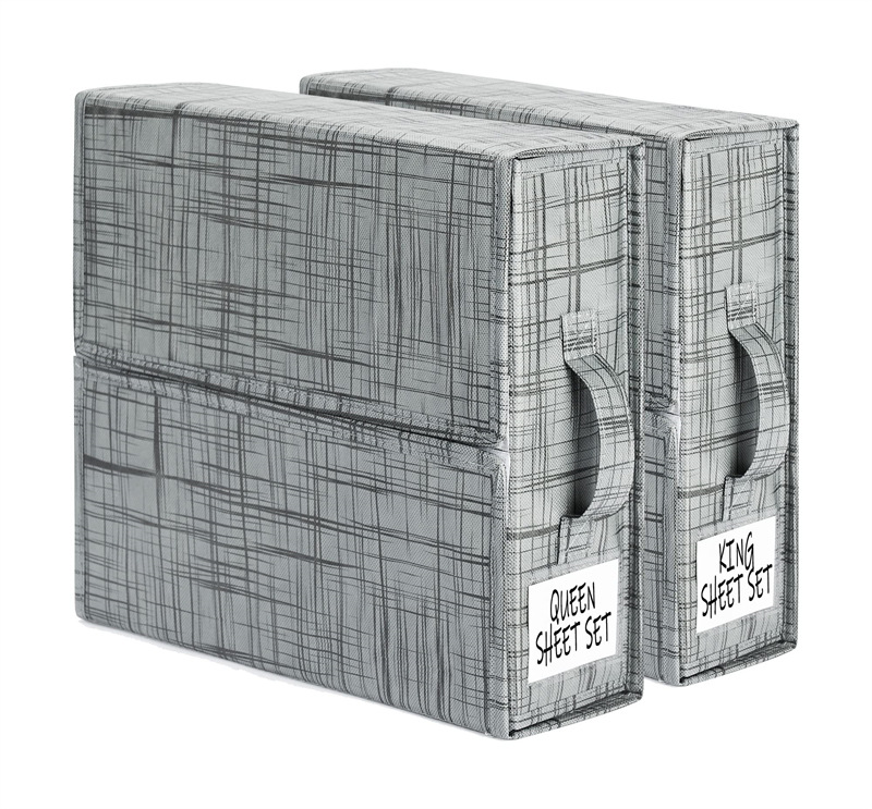 可折叠床单整理收纳盒亚马逊布艺手提收纳盒衣物被子收纳神器批发详情1