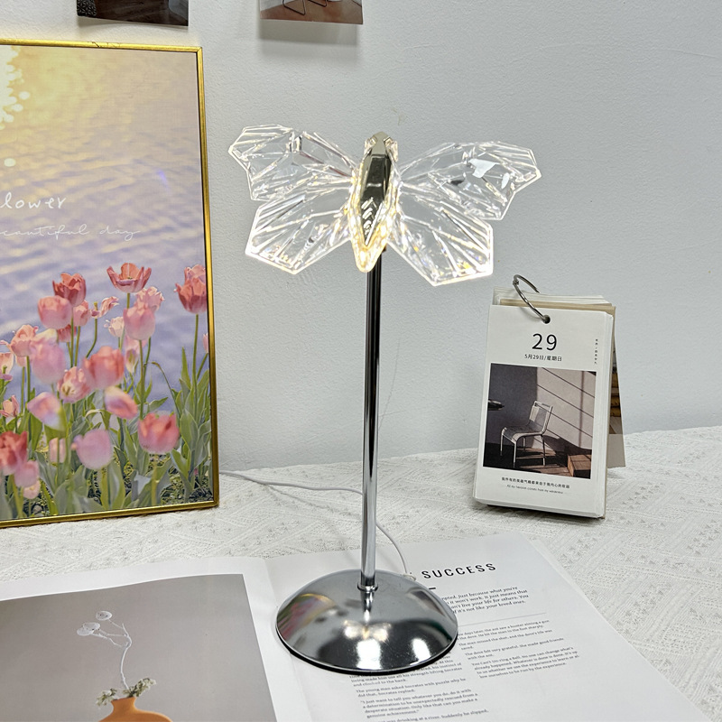 ins轻奢网红氛围灯USB小夜灯创意装饰台灯家居卧室摆件蜻蜓台灯详情3