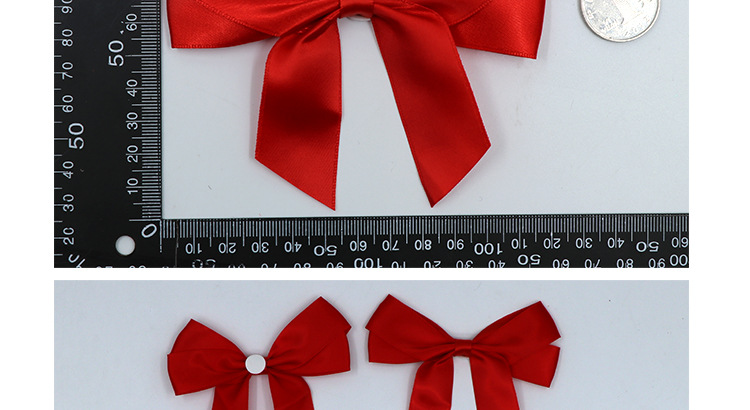A professional bow manufacturer supplies high-end golden polyester ribbon bows with double-sided tape decoration gift boxes pic 11