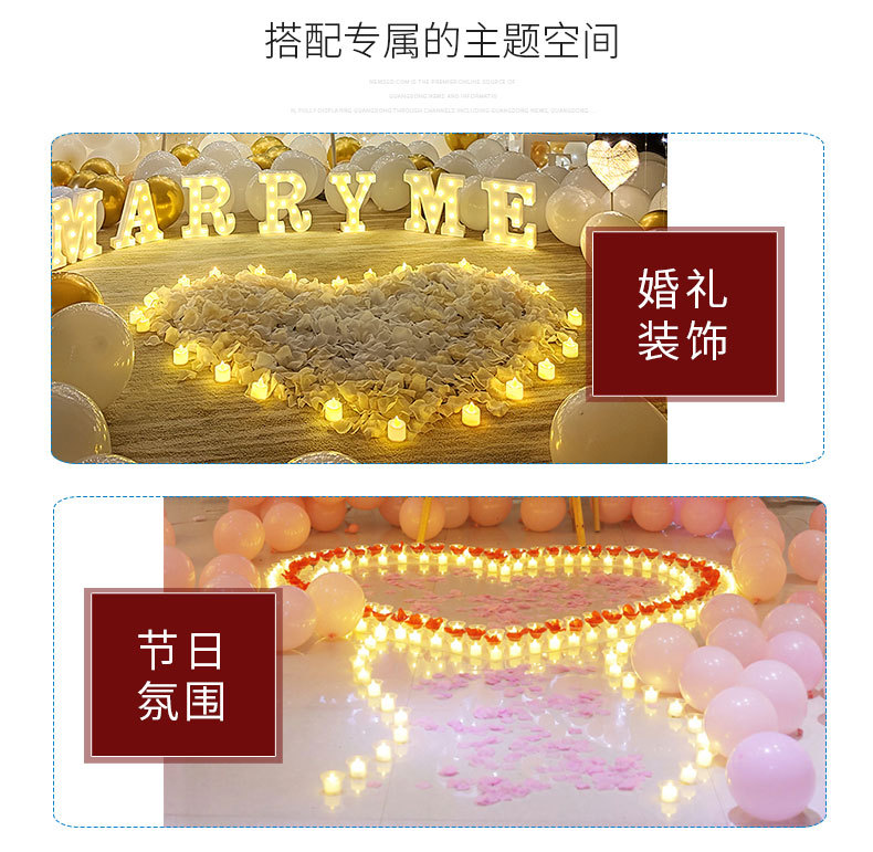 Cross-border exclusive supply of smokeless lighting led electronic candle lamps wholesale, transparent small tea wax Christmas proposal decoration pic 7