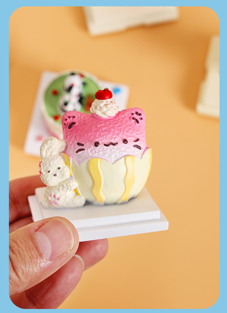 Simulated cake, food, refrigerator stickers, magnetic stickers, creative 3D stereoscopic afternoon tea, resin decorative magnetic photo stickers pic 11