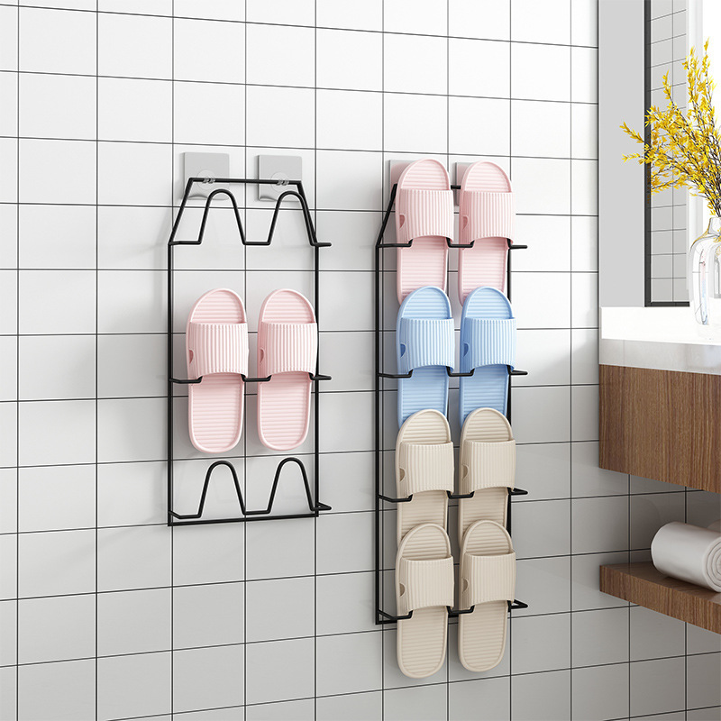 Bathroom non-perforated shoe rack and storage rack pic 2