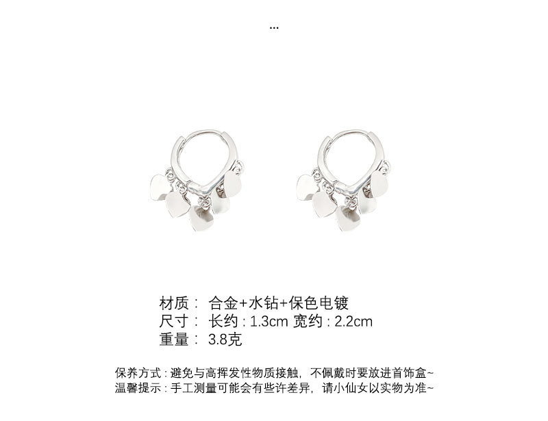 冷淡风银色爱心耳扣女简约小众设计感新款耳环韩版潮流个性耳饰品详情10