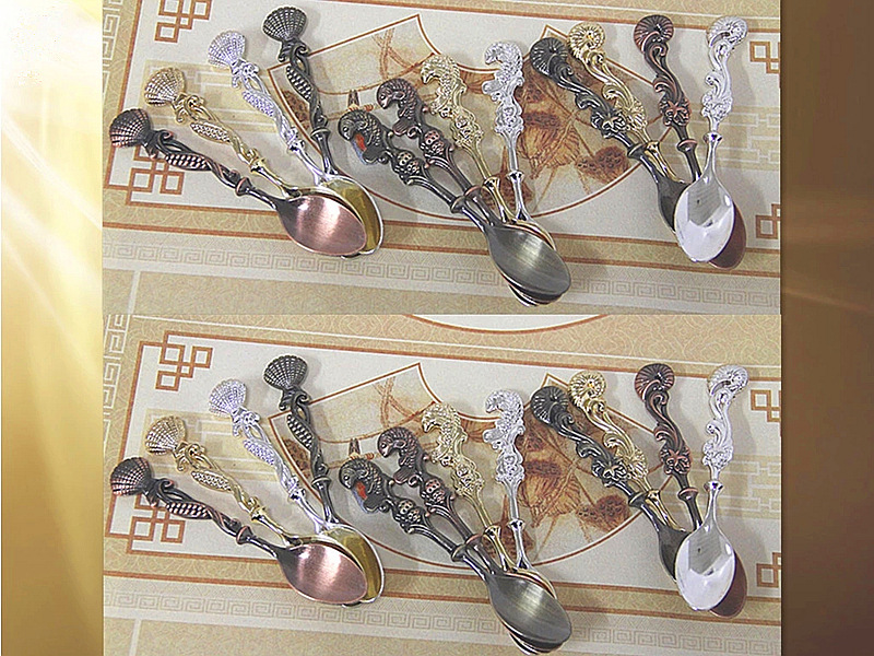 Mixed Batch Ocean Series coffee spoon set for desserts, ice cream, small cocktails, water modification, physical three-dimensional shape, elegant tableware pic 27