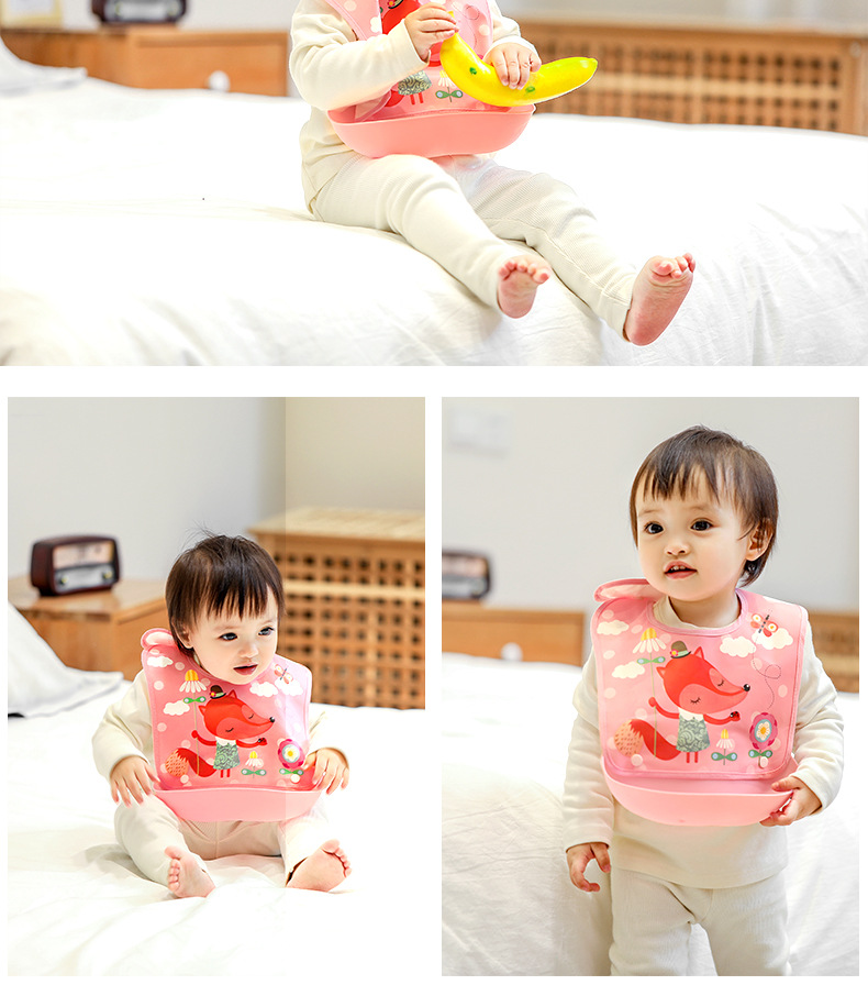 现货宝宝吃饭围兜防水免洗食饭兜婴儿童围嘴EVA口水巾小孩口水兜详情11