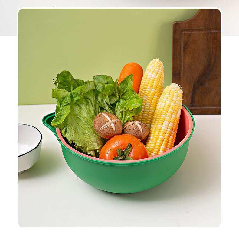 筛水篮网红洗菜盆沥水篮厨房双层洗菜篮洗水果神器淘菜盆水果盘详情8