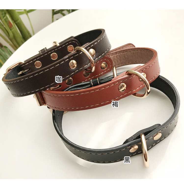 Fatou golden hair teddy collar de perro pequeño y mediano collar de cuello de PU lindo collar de cuello de mascota ajustable collar de gato pic 8